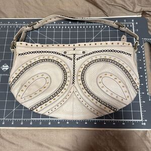 Cole Haan Off White Western Style Embellished Bag